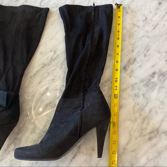 Jessica Simpson Women's Black Micro Suede Zip Up Boots w/Bow Detail Size 9 - Picture 13 of 16